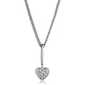 3W773 - Rhodium Brass Chain Pendant with AAA Grade CZ  in Clear-0