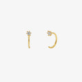 Simple Cubic Open Huggie Earring-0