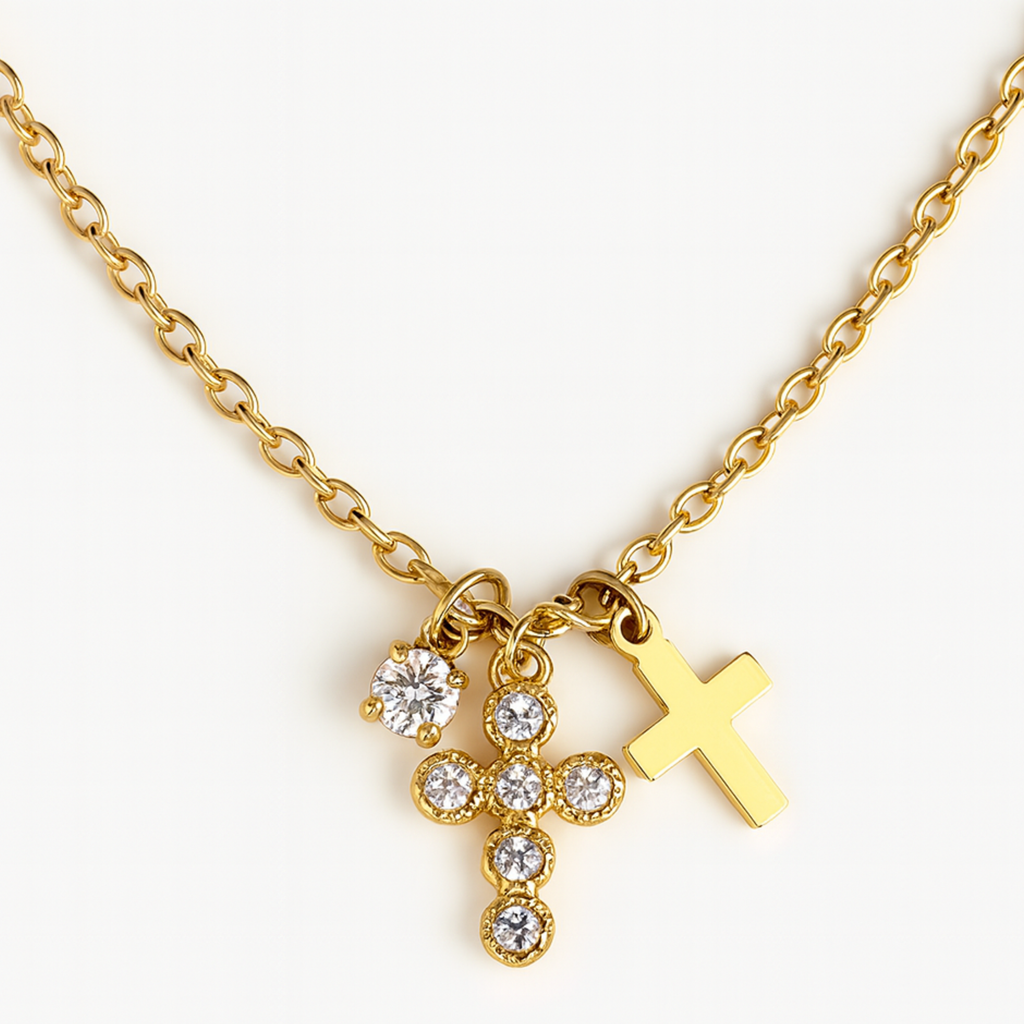 Forever Duo Cross Necklace-1