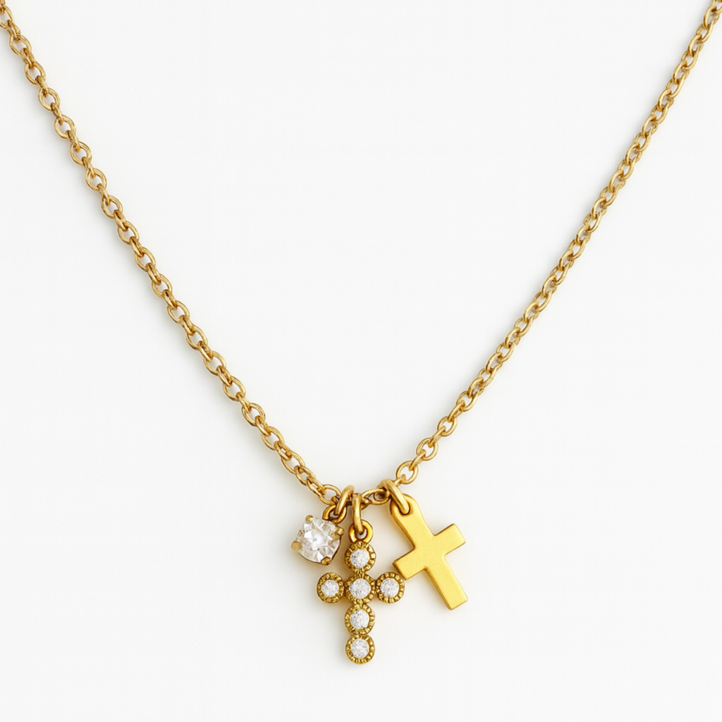 Forever Duo Cross Necklace-0