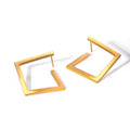 18K Gold Plated Geometric Square Hoop Earrings-0