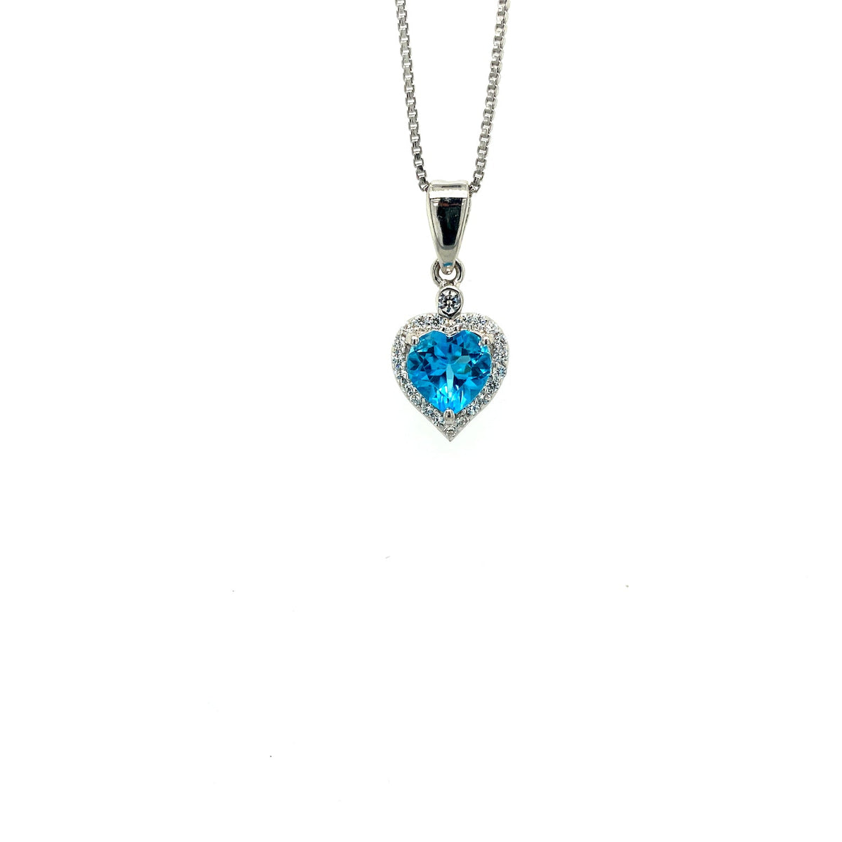 Blue Topaz Pendant in .925 Sterling Silver - KSP 37862-0