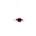 Garnet Ring 925 Sterling Silver Rhodium Plated-0