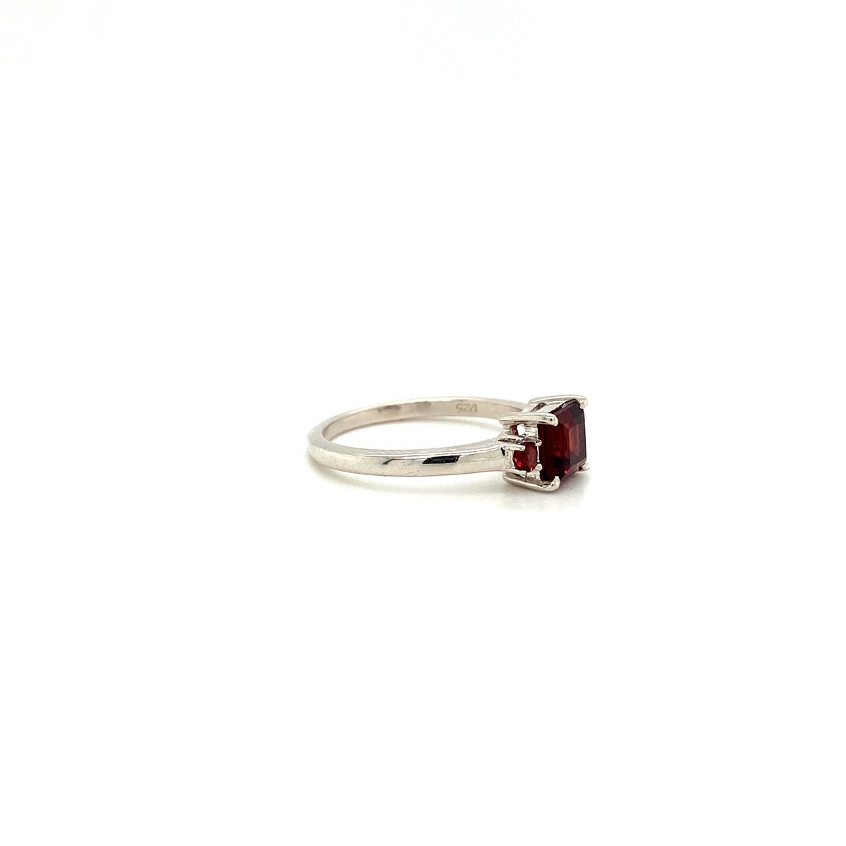 Garnet Ring 925 Sterling Silver Rhodium Plated-1