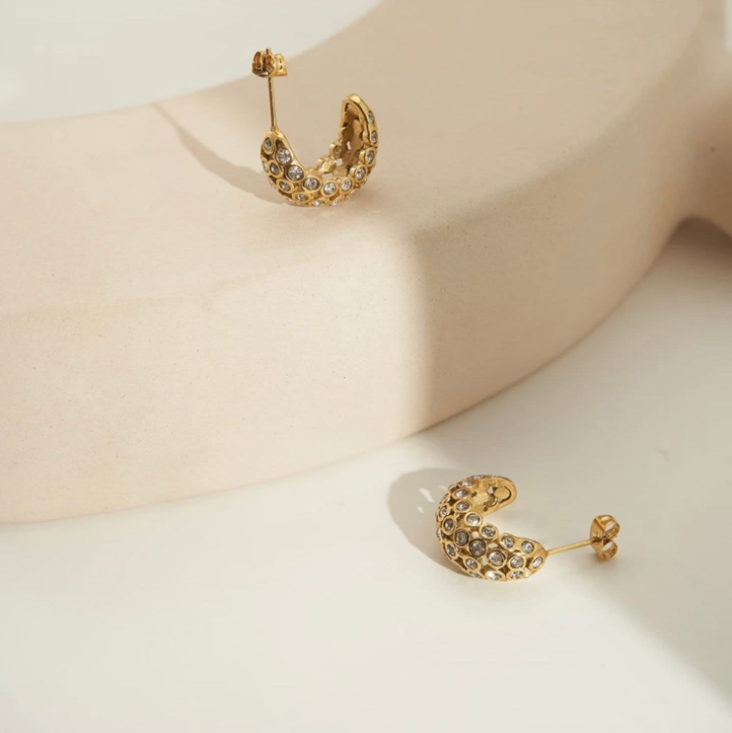 Signature Pavé Dome Hoops-4