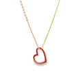 Enamel Heart Necklace (F176A)-0