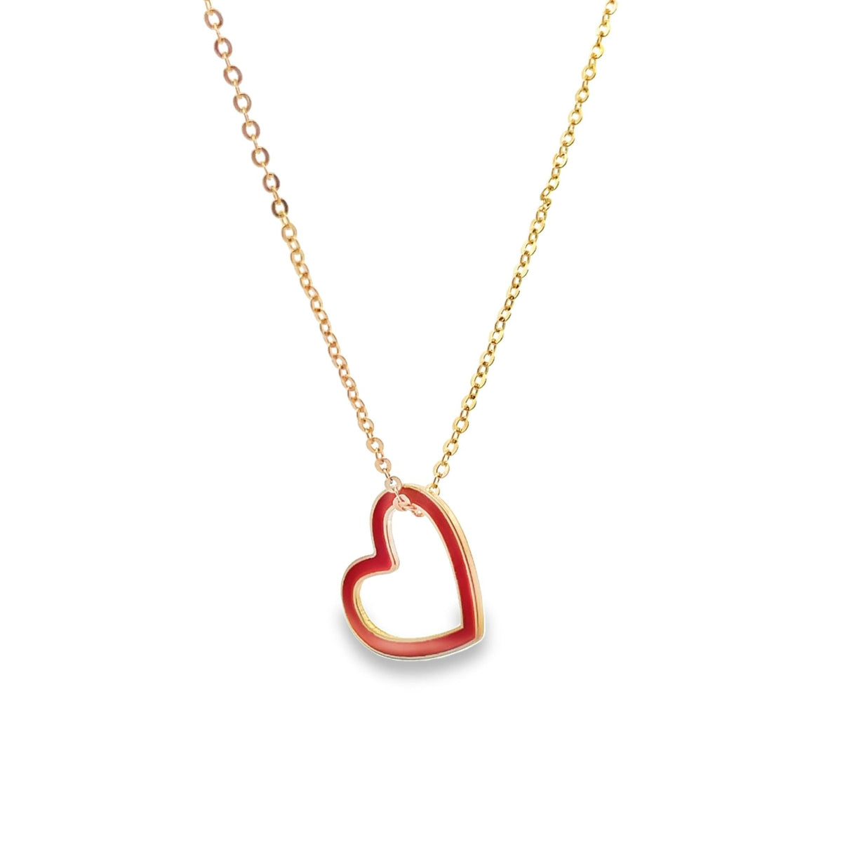 Enamel Heart Necklace (F176A)-0