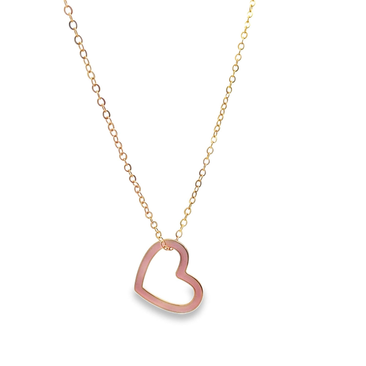 Enamel Heart Necklace (F176A)-2