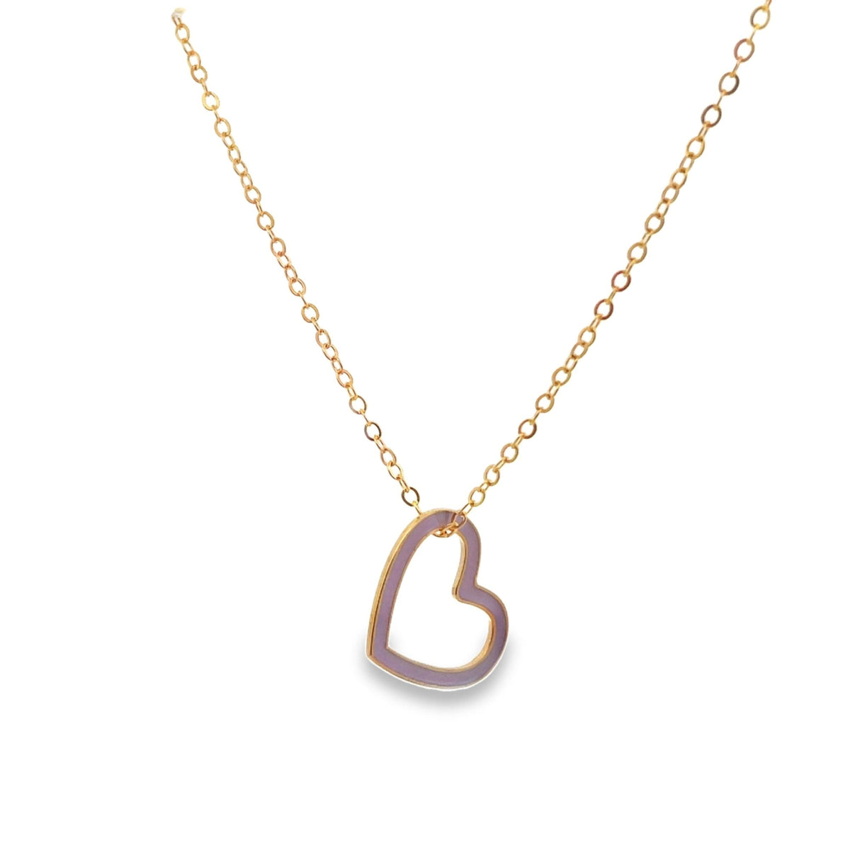 Enamel Heart Necklace (F176A)-3