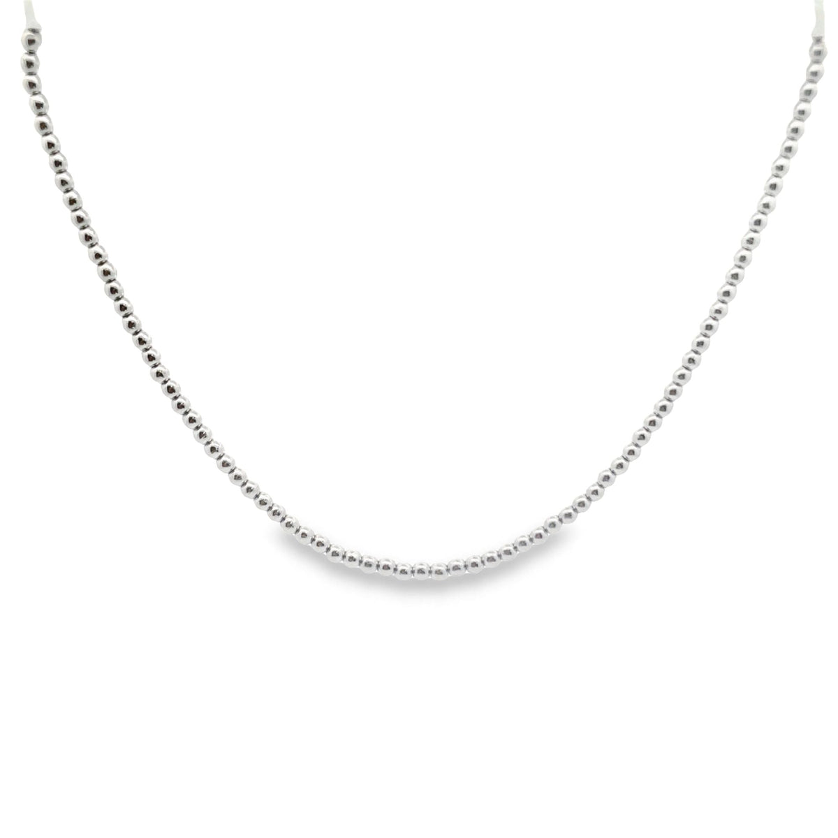 Rhodium Beaded Necklace-0