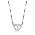 LO4694 - Rhodium Brass Necklace with Top Grade Crystal  in Clear-0